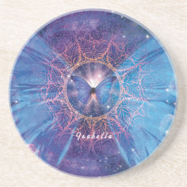 Morpho-Schmetterling / Galaxy Mandala Getränkeuntersetzer