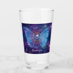 Morpho-Schmetterling / Galaxy Mandala Glas
