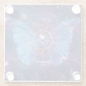 Morpho-Schmetterling / Galaxy Mandala Glasuntersetzer (Rückseite)