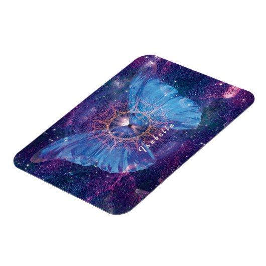Morpho-Schmetterling / Galaxy Mandala Magnet (Linke Seite)