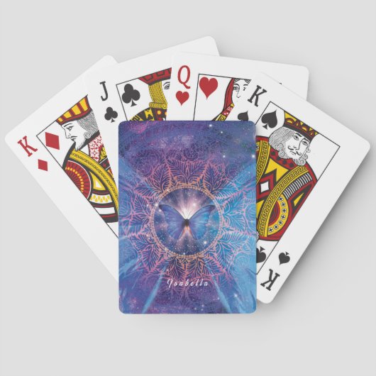 Morpho-Schmetterling / Galaxy Mandala Paper Unters Spielkarten (Rückseite)