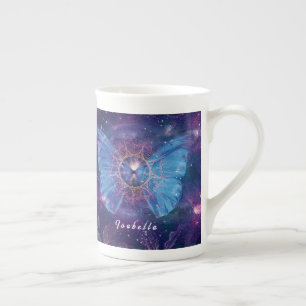 Morpho-Schmetterling / Galaxy Mandala Porzellantasse