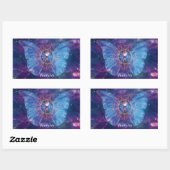 Morpho-Schmetterling / Galaxy Mandala Rechteckiger Aufkleber (Blatt)