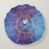 Morpho-Schmetterling / Galaxy Mandala Rundes Kissen (Rückseite)