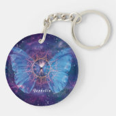 Morpho-Schmetterling / Galaxy Mandala Schlüsselanhänger (Rückseite)