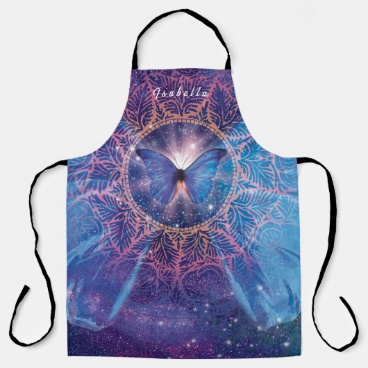 Morpho-Schmetterling / Galaxy Mandala Schürze (Vorderseite)