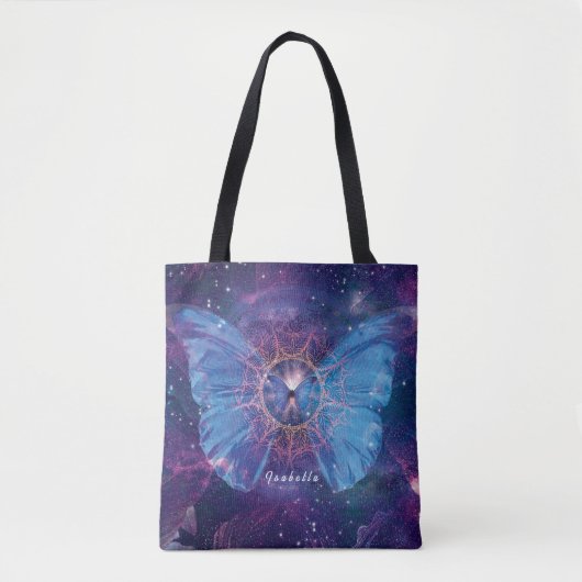 Morpho-Schmetterling / Galaxy Mandala Tasche (Vorderseite)