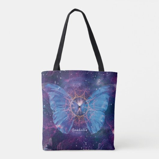 Morpho-Schmetterling / Galaxy Mandala Tasche (Rückseite)