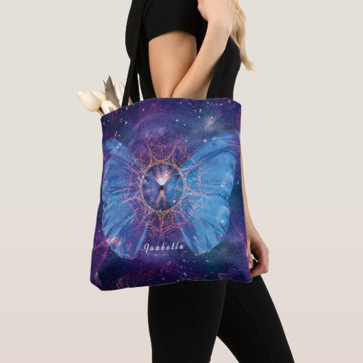 Morpho-Schmetterling / Galaxy Mandala Tasche (Von Nahem)