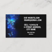 Morpho-Schmetterling im Dunkeln Visitenkarte (Rückseite)