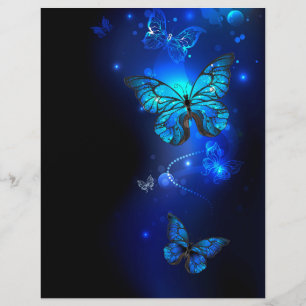 Morpho-Schmetterling im dunklen Hintergrund Flyer