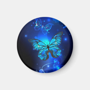 Morpho-Schmetterling im dunklen Hintergrund Magnet