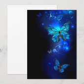 Morpho-Schmetterling im dunklen Hintergrund Save The Date (Vorne/Hinten)
