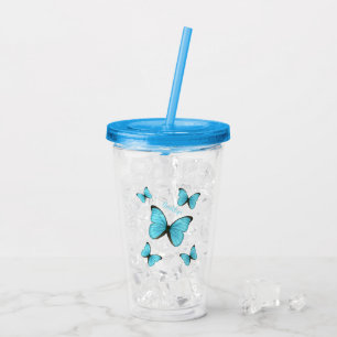 Morpho-Schmetterlinge Cartoon-Abbildung Acryltrinkbecher