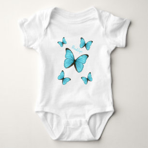 Morpho-Schmetterlinge Cartoon-Abbildung Baby Strampler