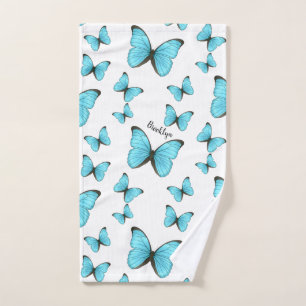 Morpho-Schmetterlinge Cartoon-Abbildung Badhandtuch Set