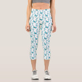 Morpho-Schmetterlinge Cartoon-Abbildung Capri Leggings (Vorderseite)