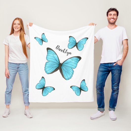 Morpho-Schmetterlinge Cartoon-Abbildung Fleecedecke (Beispiel)