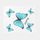 Morpho-Schmetterlinge Cartoon-Abbildung Fleecedecke (Vorderseite (Horizontal))