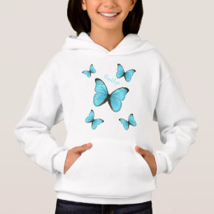 Morpho-Schmetterlinge Cartoon-Abbildung Hoodie