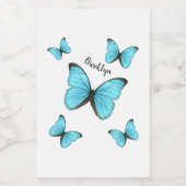 Morpho-Schmetterlinge Cartoon-Abbildung Lebensmitteletikett (Einzelnes Label)