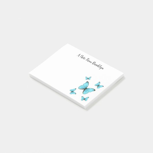 Morpho-Schmetterlinge Cartoon-Abbildung Post-it Klebezettel (angewinkelt)