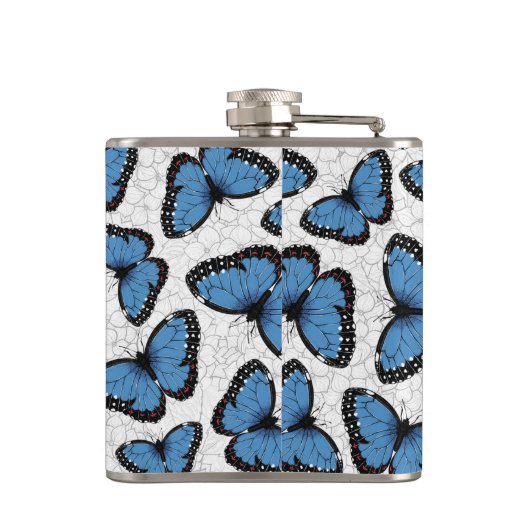 Morpho-Schmetterlinge Flachmann (Rückseite)