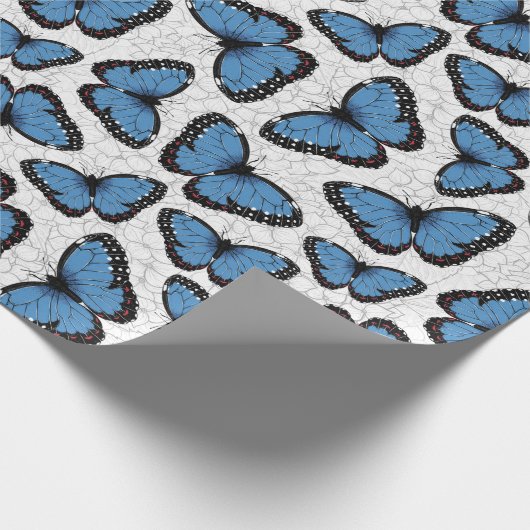 Morpho-Schmetterlinge Geschenkpapier (Ecke)