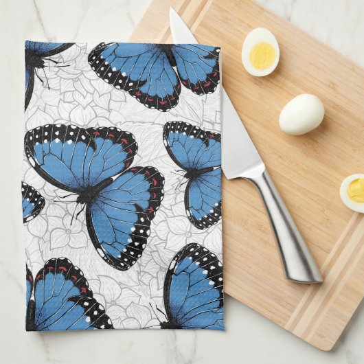 Morpho-Schmetterlinge Geschirrtuch (Viertel Falte)