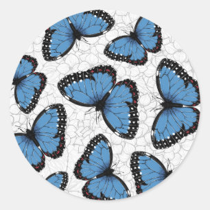 Morpho-Schmetterlinge Runder Aufkleber