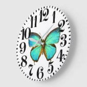Morpho Schmetterlings-Tier-große Zahl-Wanduhr Große Wanduhr (Winkel)
