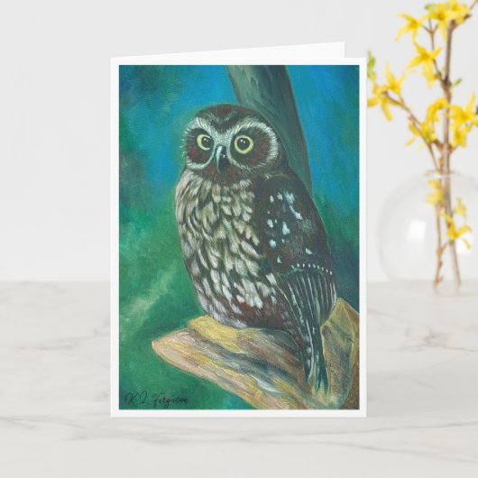 Morpork Owl Greetings Card Karte (Gelbe Blume)