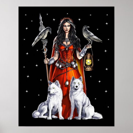 Morrigan Celtic Goddess Poster (Vorne)