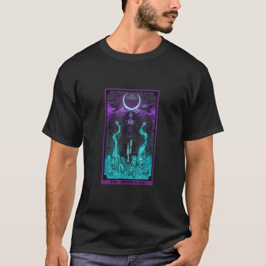 Morrigan Death Gothic Pagan Hexe Triple Moon T-Shirt (Vorderseite)