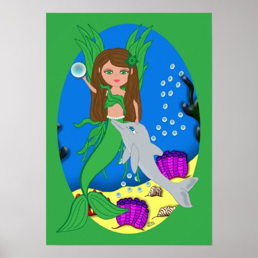 Morrigan, die Grüne Merfaery und das Dolphin Poste Poster (Vorne)