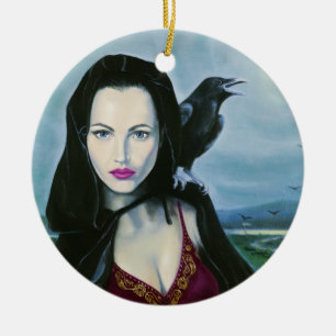 "Morrigan" Göttin-Verzierung/Anhänger Keramik Ornament