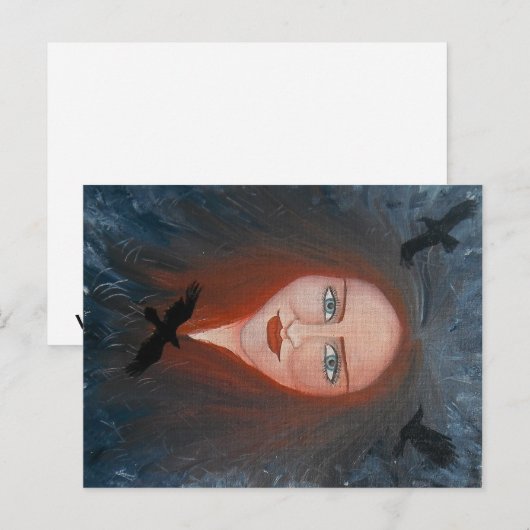 Morrígan Postkarte (Vorne/Hinten)