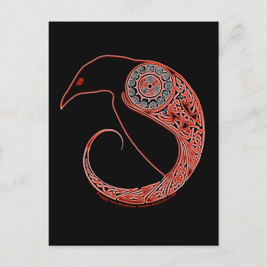 Morrigan Raven keltische Postkarten (Vorderseite)