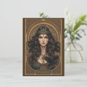 Morrígu Celtic Goddess Art Flat Thank You Card Dankeskarte (Stehend Vorderseite)