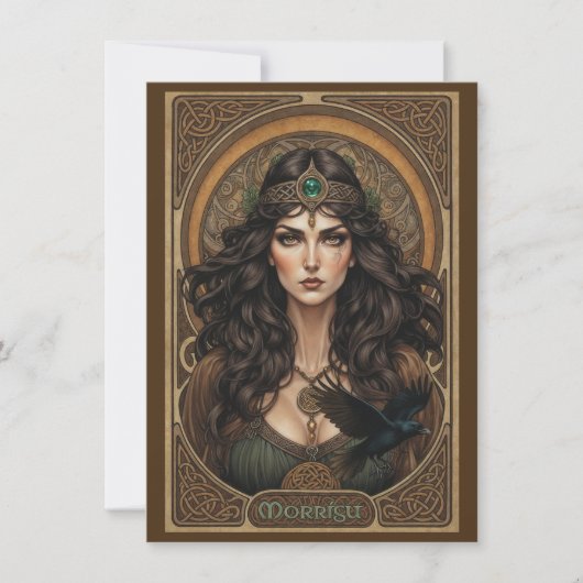 Morrígu Celtic Goddess Art Flat Thank You Card Dankeskarte (Vorderseite)