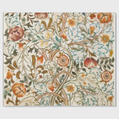 Morris Acanthus Floral Crewel Embroidery Pattern Geschenkpapier (Flach)