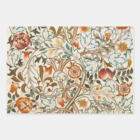  Morris Acanthus Floral Crewel Embroidery Pattern Geschenkpapier Set (Vorderseite 2)