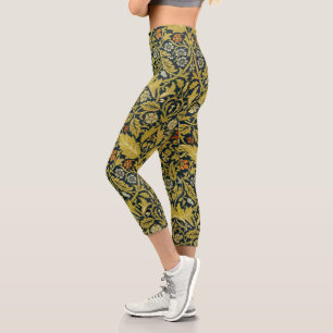 Morris Acanthus Verlasst Blume aus Twining Stem Te Capri Leggings