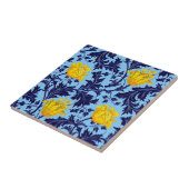 Morris Anemo, Marine und Senfgelbe Keramik Fliese (Seite)