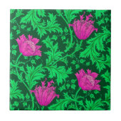 Morris Anemone Pattern, Emerald Green und Fuchsia Fliese (Vorderseite)