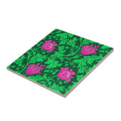 Morris Anemone Pattern, Emerald Green und Fuchsia Fliese (Seite)