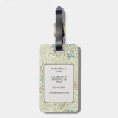 Morris Aquamarin Blue & Pink Larkspur Muster Gepäckanhänger (Rückseite vertikal)