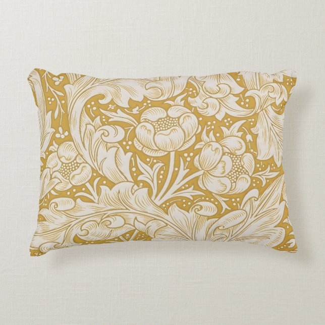 Morris Bachelor's Button Blume & Golden Stems Dekokissen (Vorderseite)