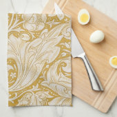 Morris Bachelor's Button Blume & Golden Stems Geschirrtuch (Viertel Falte)