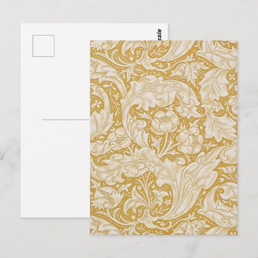Morris Bachelor's Button Blume & Golden Stems Postkarte (Vorne/Hinten)